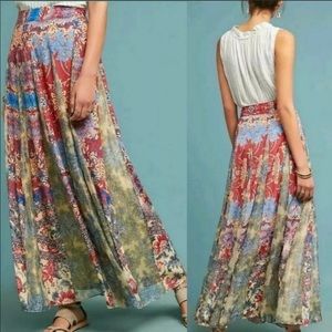 Hemant & Nandita Louvre Floral Paneled Maxi Skirt